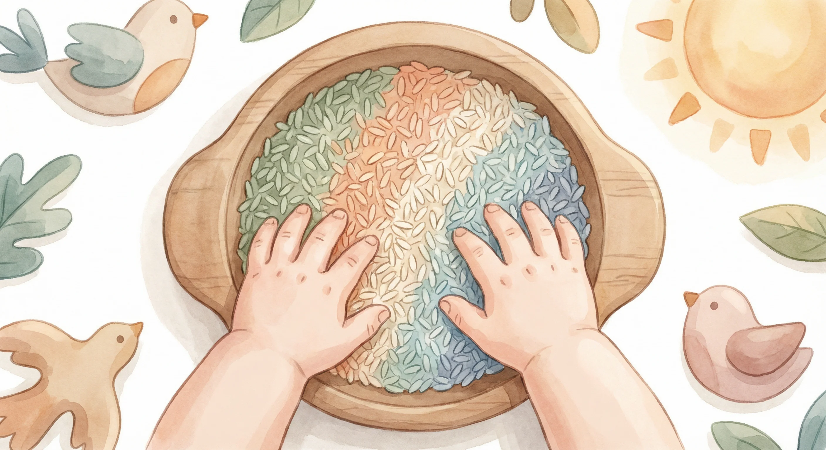 Rainbow Rice Sensory Bin